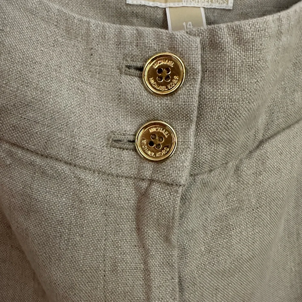 Michael Kors Linen Pants Size 14 Tan EUC